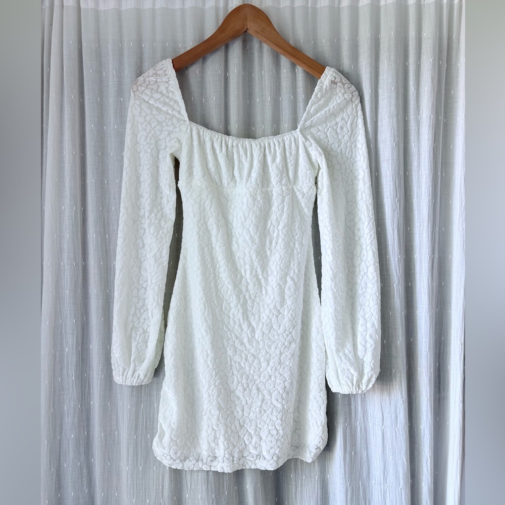 Princess Polly Cream Bodycon Dress with Bishop Sleeves - Picture 3 of 6